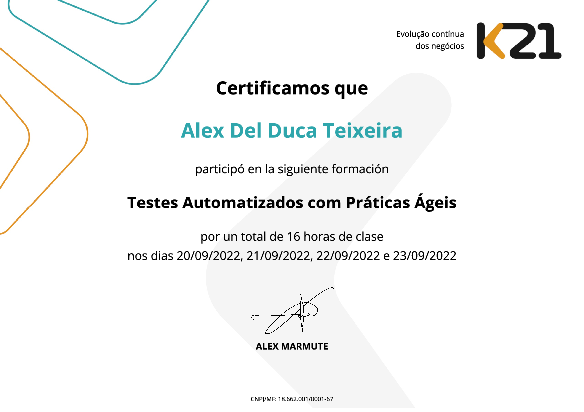 Certificado K21